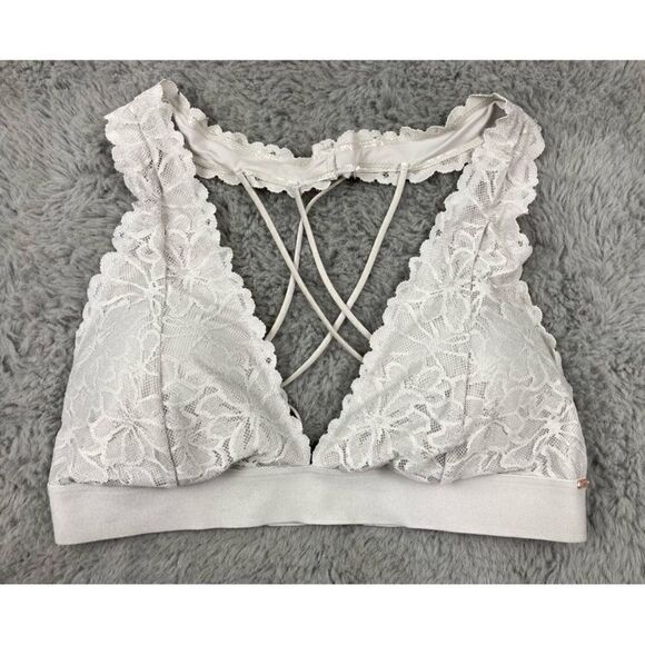 Pink Victoria’s Secret grey/silver lace bralette - Picture 1 of 4